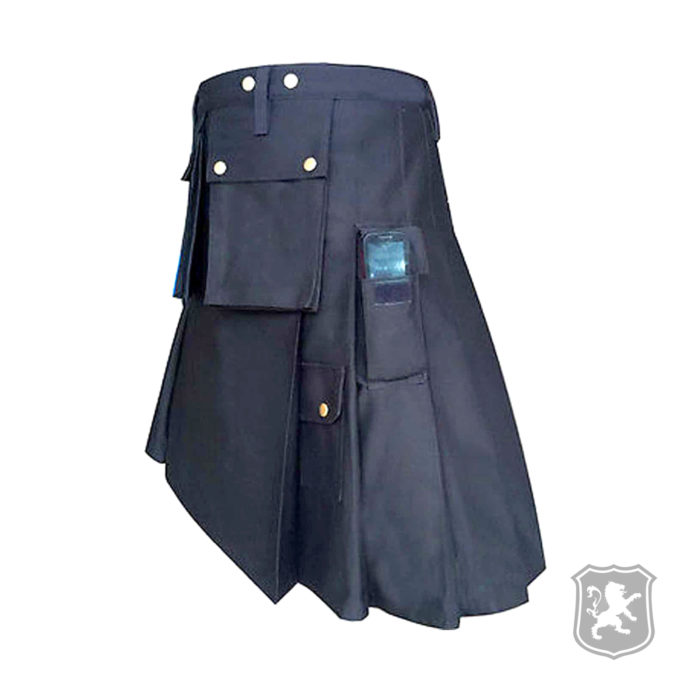 black police utility kilt, utility kilt, utility kilt for sale, kilts buy online, police kilt, kilts online,