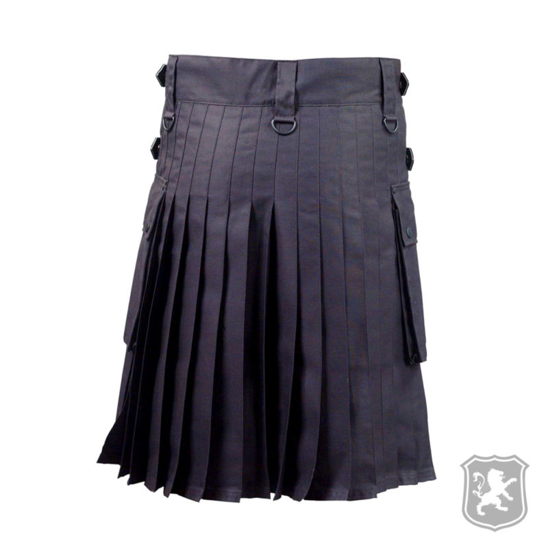Stylish Black Utility Kilt for Men Made to Measure Kilt