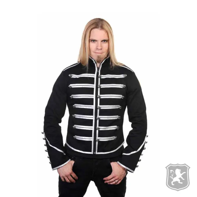 Black Military Drummer Parade Jacket, gothic jackets, goth, gothic, goth jacket, goth jackets, goth jackets buy online, shop gothic jackets, shop goth, shop goth jackets, goth jackets for sale, goth sale, goth jackets online,