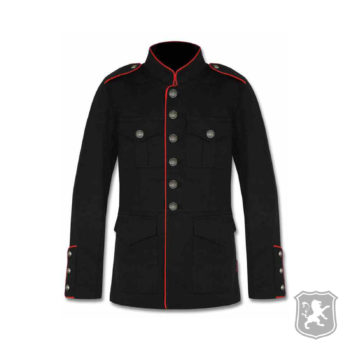 Black Military Jacket With Red Lining, gothic jackets, goth, gothic, goth jacket, goth jackets, goth jackets buy online, shop gothic jackets, shop goth, shop goth jackets, goth jackets for sale, goth sale, goth jackets online,