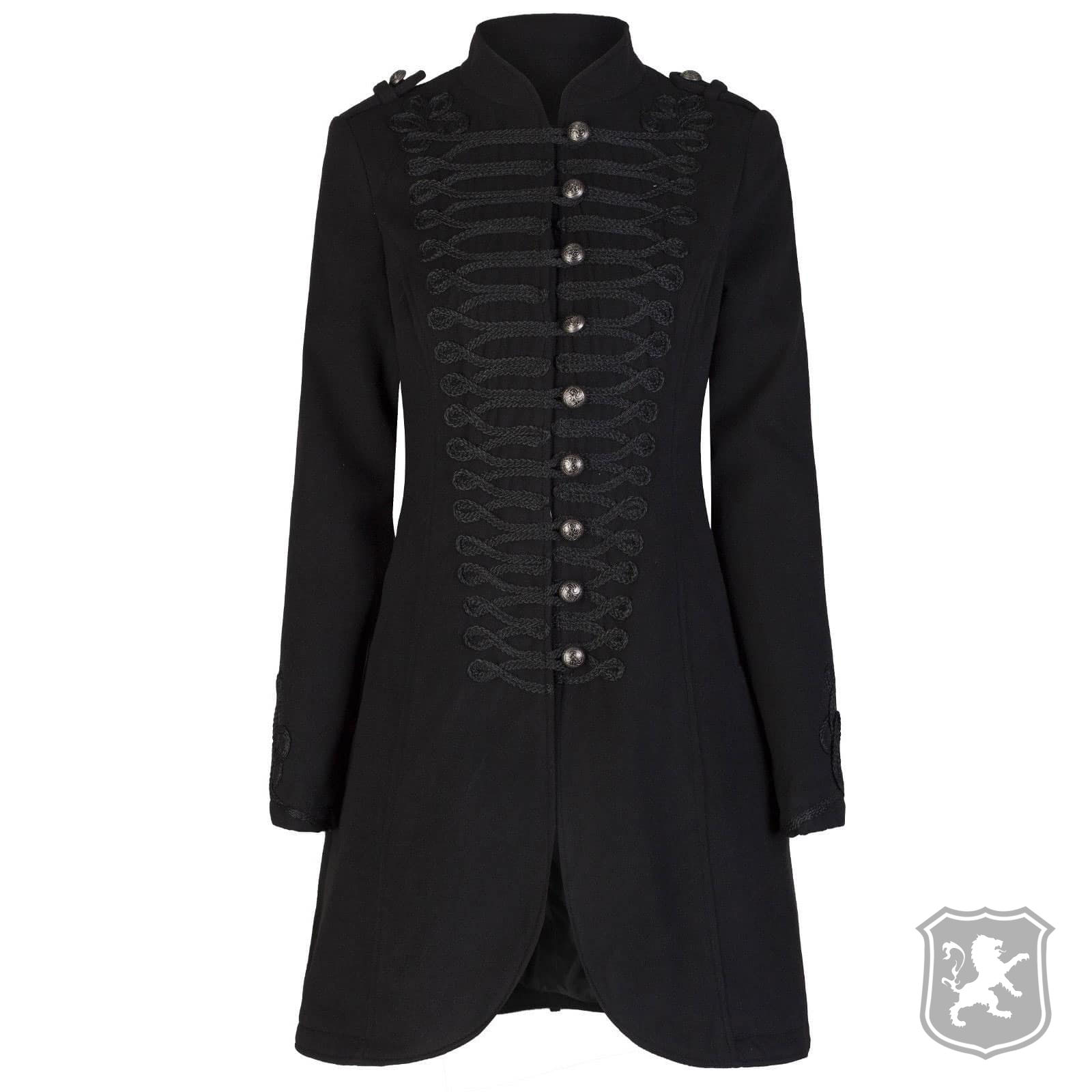 Punk Rave Gothic Women One-arm Long Sleeve Rivet Short Coat Black Soldier Jacket