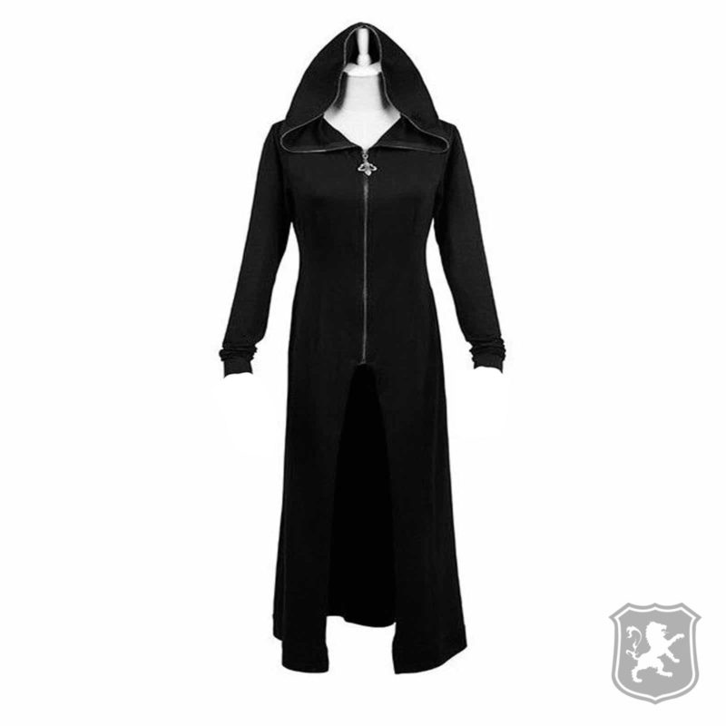 Long Wool Gothic Jacket with Zipper, Made to Measure