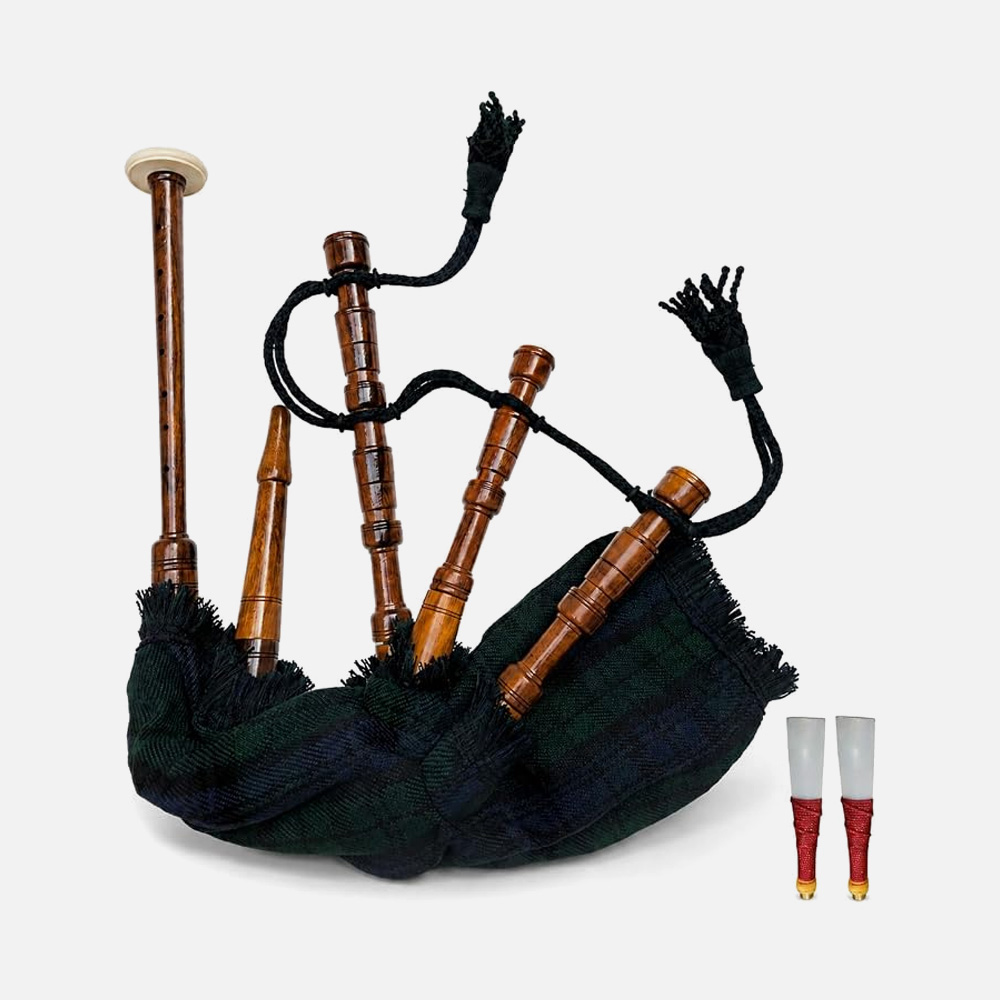 Rosewood Blackwatch Tartan Mini Bagpipe