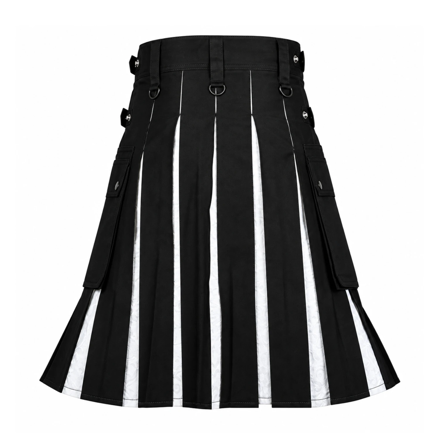 Modern Black & White Utility Kilt - Image 4