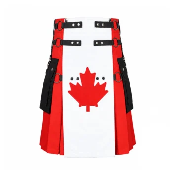Stylish Canadian Flag Utility Kilt